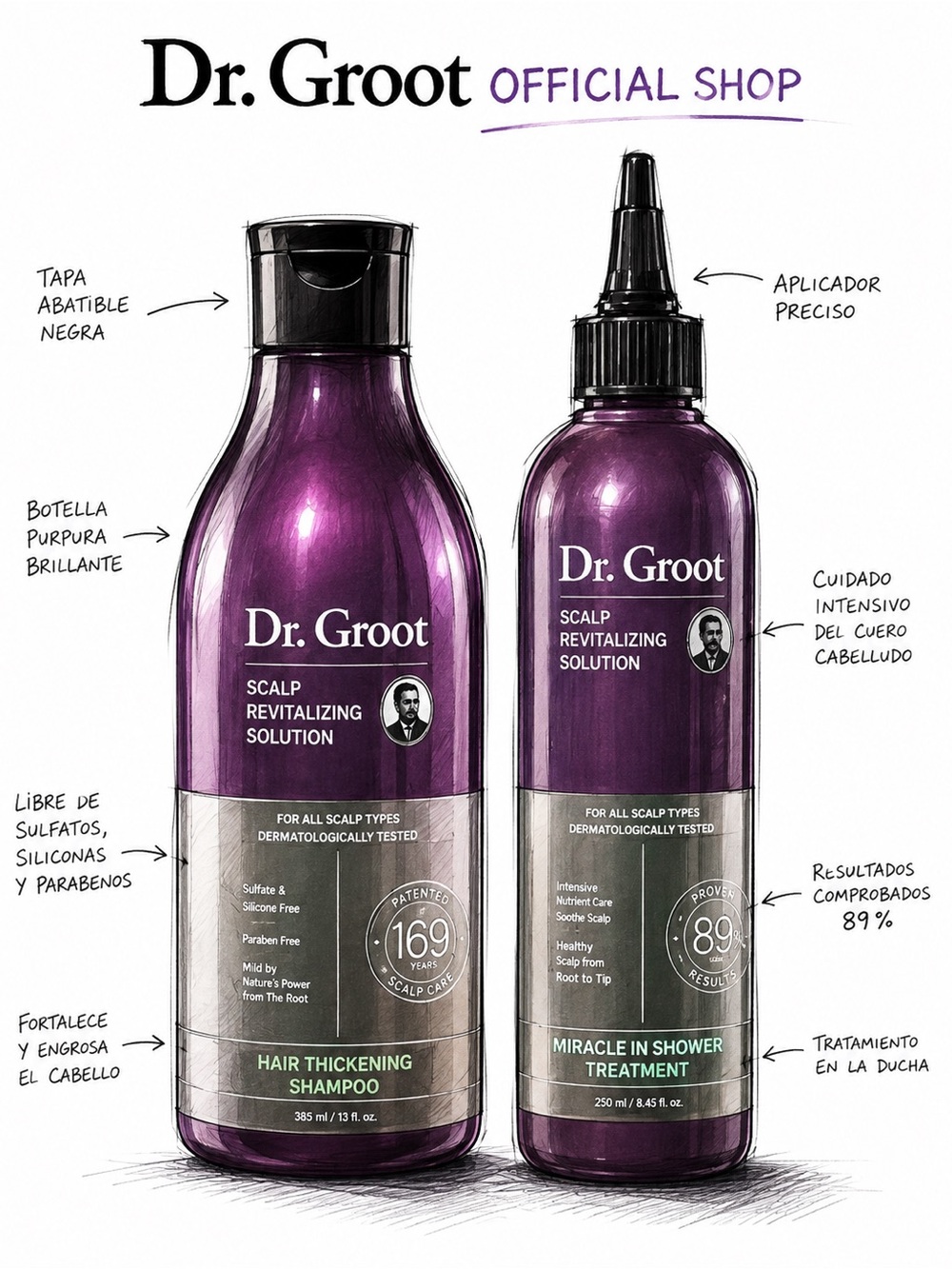 Dr. Groot Hair Thickening Shampoo & Scalp Treatment Set